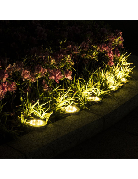 2 pz Projecteur Escalier Solaire avec 8 LED Lumière Froide Imperméable Extérieur