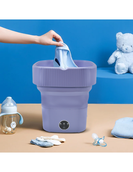 Mini Lave-linge Portable Pliable avec Essorage pour Linge en Voyage et Camping
