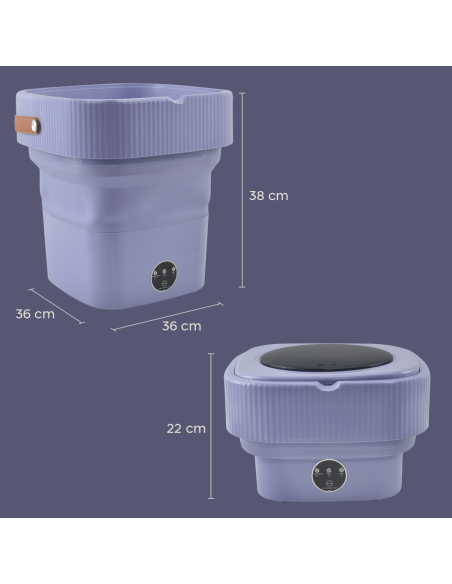 Mini Lave-linge Portable Pliable avec Essorage pour Linge en Voyage et Camping