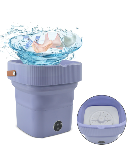 Mini Lave-linge Portable Pliable avec Essorage pour Linge en Voyage et Camping