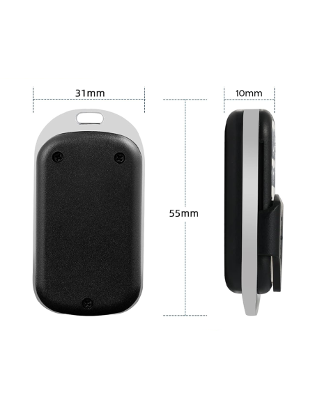 4 pz Télécommande universelle 4 canaux 433 MHz multifonction poche avec crochet