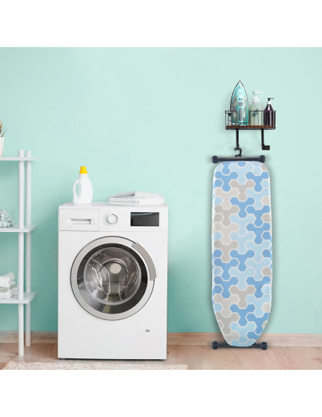 Table à Repasser Structure en Acier Pliable Réglable en Hauteur avec Crochet