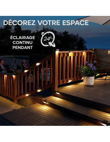 Lot de 4 lampes solaires étanches pour ampoule...