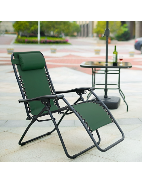 Chaise Gravita Zero pliante avec dossier inclinable fauteuil textilèneà étranger