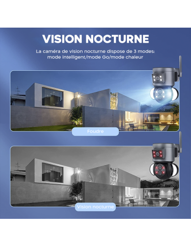 Caméra WiFi Zoom 10X extérieure en 4K HD avec...