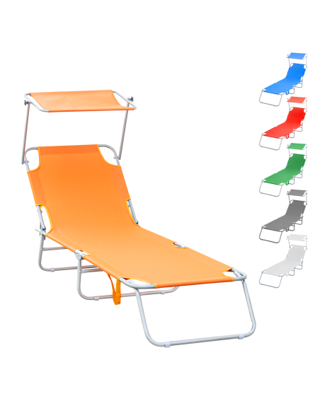 2309P Transat pliant avec dossier réglable et parasol