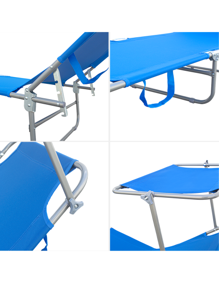 2309P Transat pliant avec dossier réglable et parasol