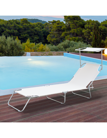 2309P Transat pliant avec dossier réglable et parasol