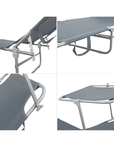 2309P Transat pliant avec dossier réglable et parasol