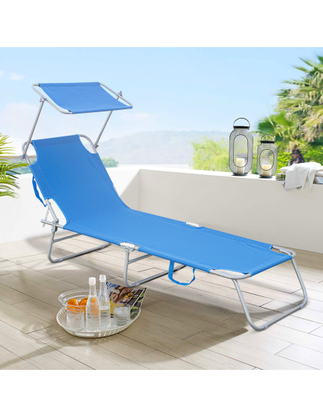 2309P Transat pliant avec dossier réglable et parasol