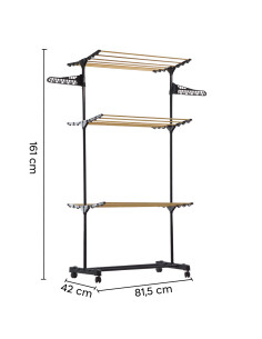 Étendoir à linge vertical 3 étagères pliantes étendoir à... 2