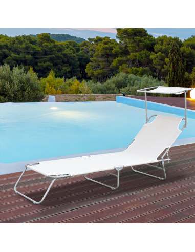 Chaises longues pliantes 2 pièces dossier...