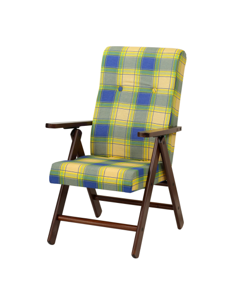 Fauteuil inclinable MOLISANA ArtLegno MAS020 structure en bois motif écossais