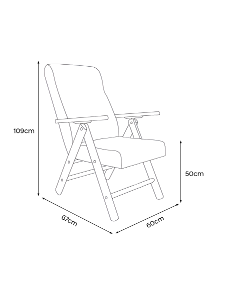 Fauteuil inclinable MOLISANA ArtLegno MAS020 structure en bois motif écossais