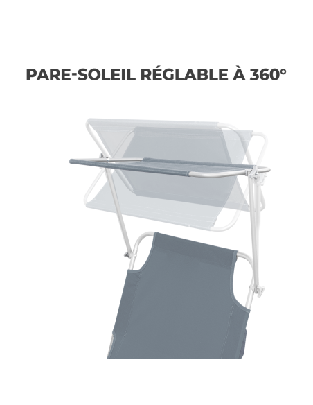2309P Transat pliant avec dossier réglable et parasol