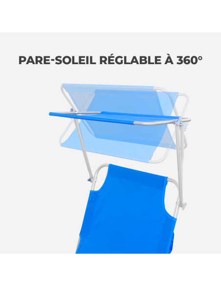 2309P Transat pliant avec dossier réglable et parasol