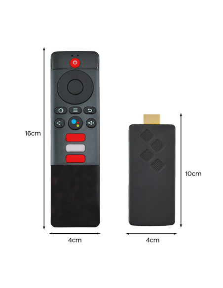 TV Box Stick Streaming 8K HD ANDROID Connexion Wi-Fi avec télécommande vocale