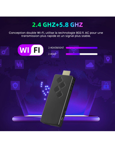 TV Box Stick Streaming 8K HD ANDROID Connexion...
