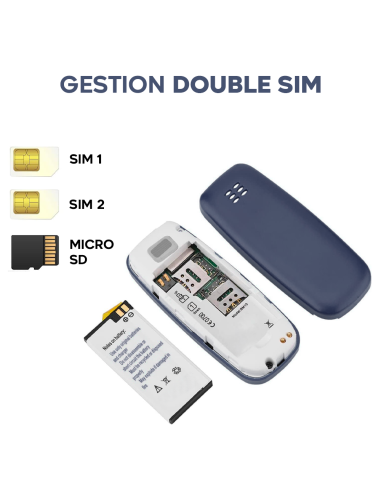 Mini téléphone portable poche avec double SIM GSM sans fil entrée carte SD MP3