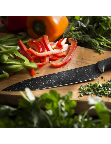 Ensemble de 5 couteaux de cuisine en pierre avec éplucheur en céramique