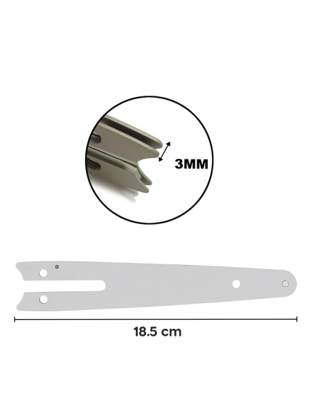 Barre rechange acier de 6 pouces pour mini tronçonneuse électrique à batterie 6"