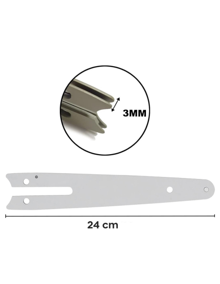 Barre rechange acier de 8 pouces pour mini tronçonneuse électrique à batterie 8"