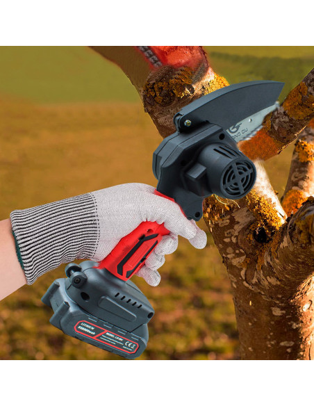 Mini Tronçonneuse Double Batterie 21V Sans Fil 4 Pouces avec Étui