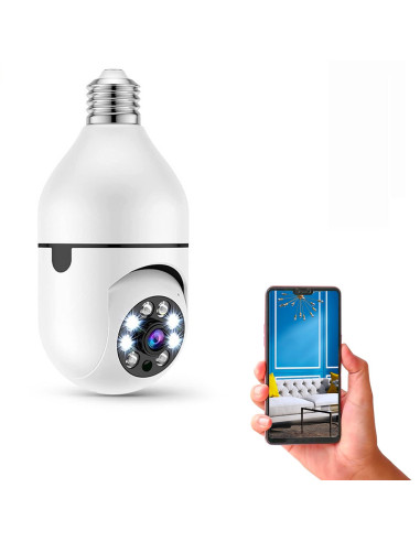 2 pièces Caméra Wi-Fi lampe cachée ampoule...