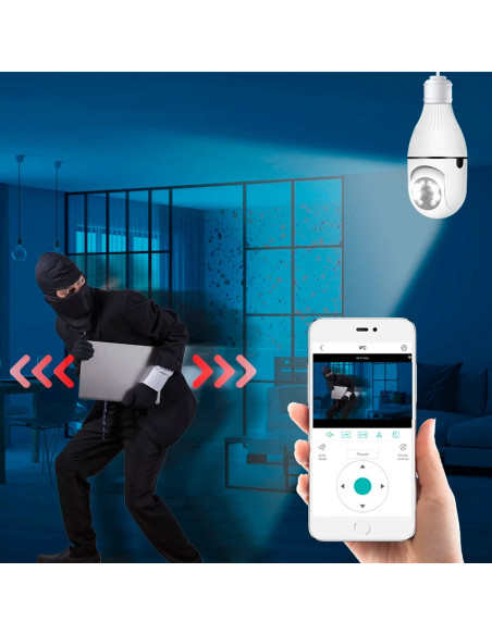 2 pièces Caméra Wi-Fi lampe cachée ampoule intérieure et extérieure Zoom
