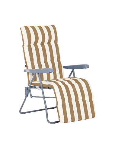 Chaise longue inclinable acier coussin...