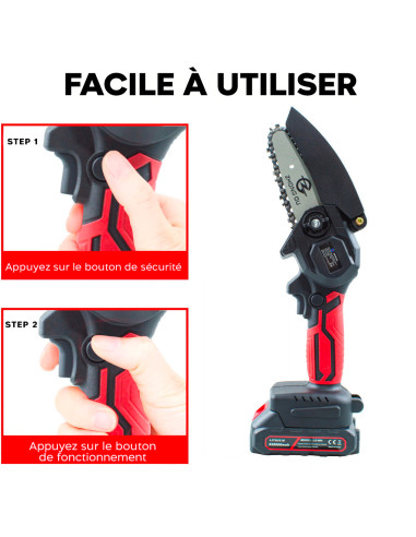 Mini Tronçonneuse Double Batterie 21V Sans Fil...
