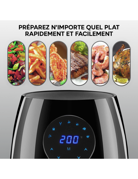 Friteuse à air 3,5 litres avec panier amovible 1500 W écran tactile et minuteur