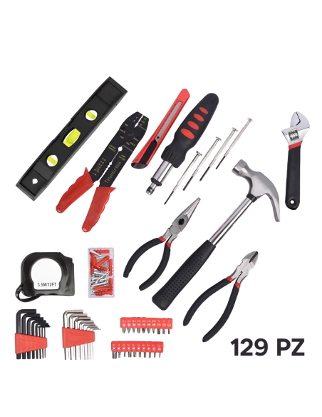 Kit Malette 129 pz Ensemble bricolage professionnel Accessoires variés mallette