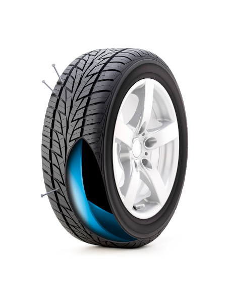 Scellant universel pneus kit réparation perforations de 6,5 mm liquide de 450 ml