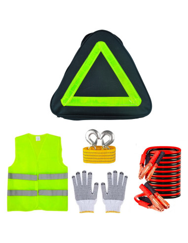 Kit d'urgence auto moto camping-car accessoires réfléchissants gilet et corde