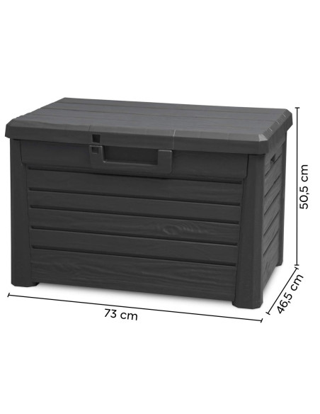 Coffre conteneur Rangement 160 LT en Résine Effet Bois pour Jardin 50.5x46.5x73