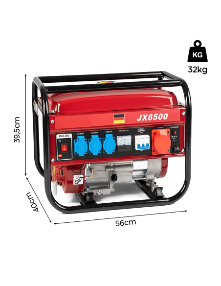Générateur Courant Moteur Essence 4 Temps Groupe Électrogène 5,5CV 196cc 2000W