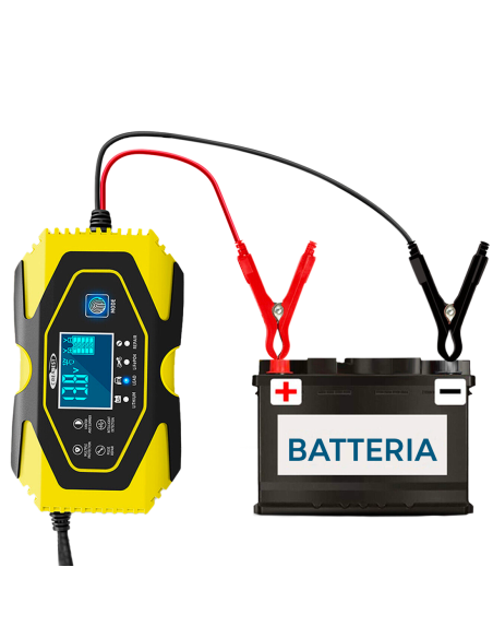 Chargeur batterie voiture moto batteries lithium plomb 12-24V câbles et écran