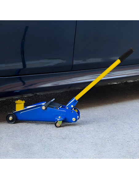 Cric Élévateur de Voiture 2 Tonnes Cric Hydraulique à Chariot avec 4 Roues