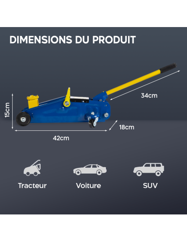 Cric Élévateur de Voiture 2 Tonnes Cric...