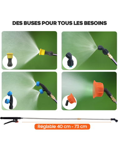Pulvérisateur dorsal 2 en 1, 16 litres,...