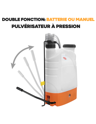 Pulvérisateur dorsal 2 en 1, 16 litres,...