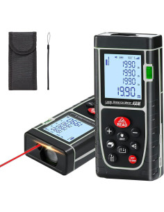 Mesureur de distance laser 40 m avec écran LCD à piles de...