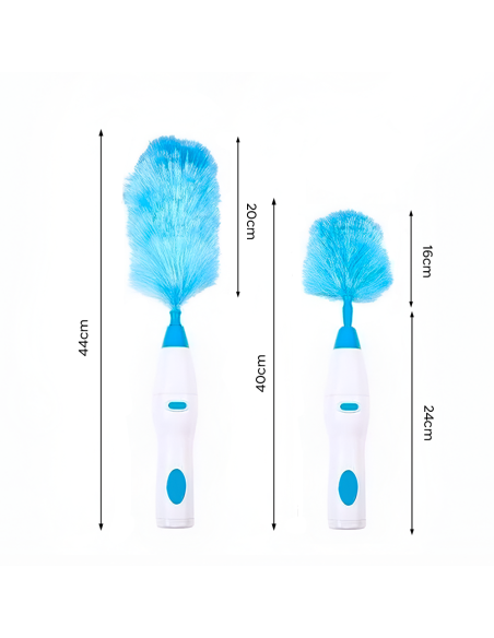 Plumeau Électrique Rechargeable Brosse Rotative Nettoyage 2 Têtes Sans Fil