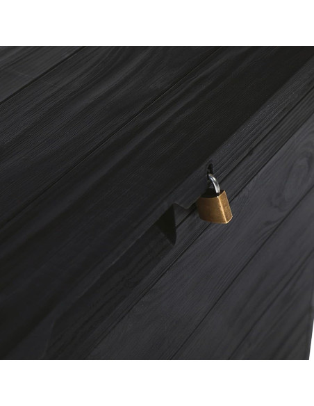 Coffre de rangement de 160 L en résine effet bois pour jardin 53x77.5x44.5