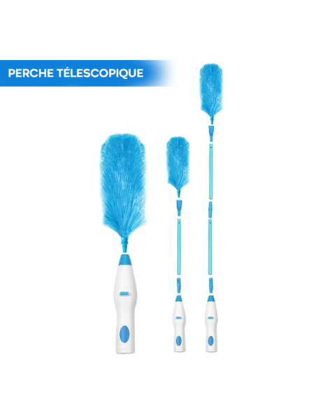 Plumeau Électrique Rechargeable Brosse Rotative Nettoyage 2 Têtes Sans Fil