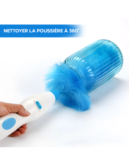 Plumeau Électrique Rechargeable Brosse Rotative Nettoyage 2 Têtes Sans Fil