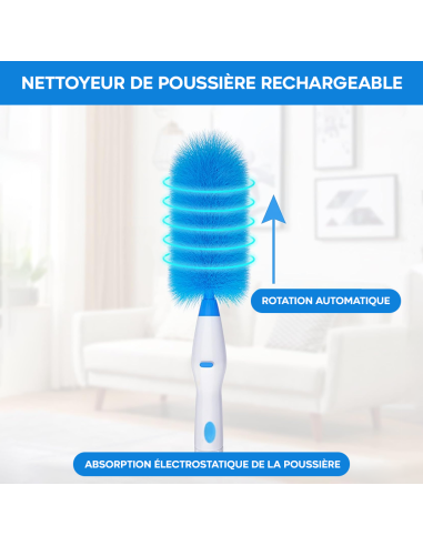 Plumeau Électrique Rechargeable Brosse Rotative...