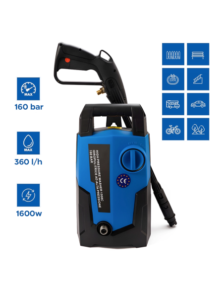 Nettoyeur haute pression électrique 160 bars haute pression 1600W moteur 360 lt