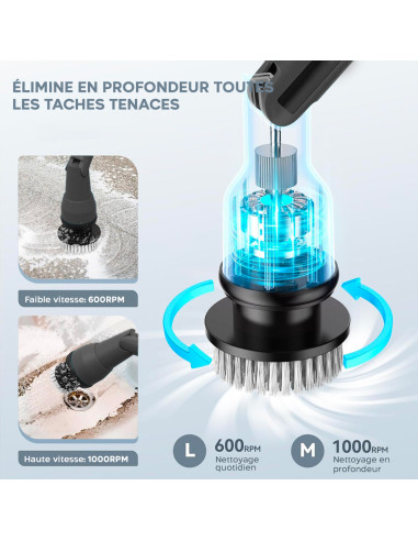 Brosse Rotative Électrique Sans Fil Batterie...